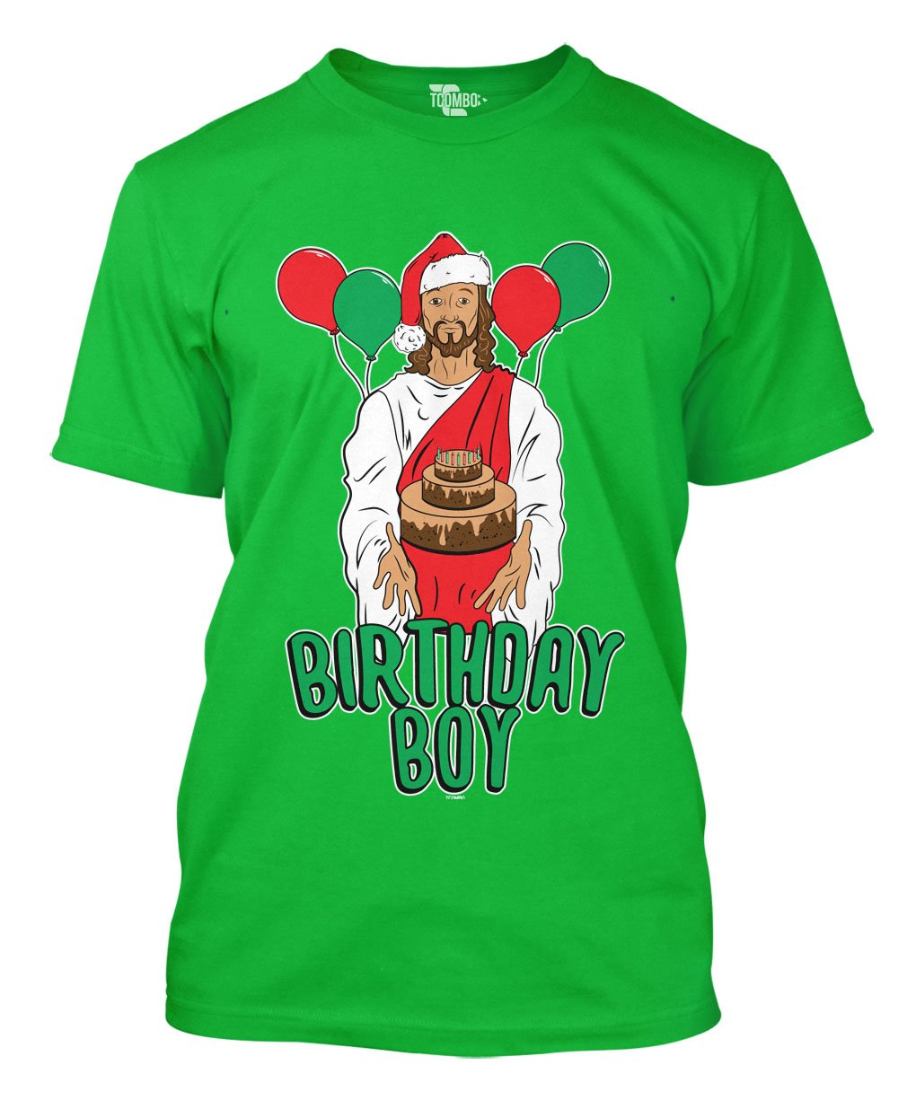 Birthday Boy - Jesus - Christmas Men's T-shirt (XL, KELLY GREEN)