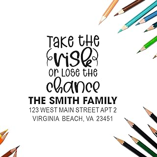 Custom Risk Reminder Rubber Stamp 1-5/8 Square Personalized Stamp for Small Business, Crafters, Artists