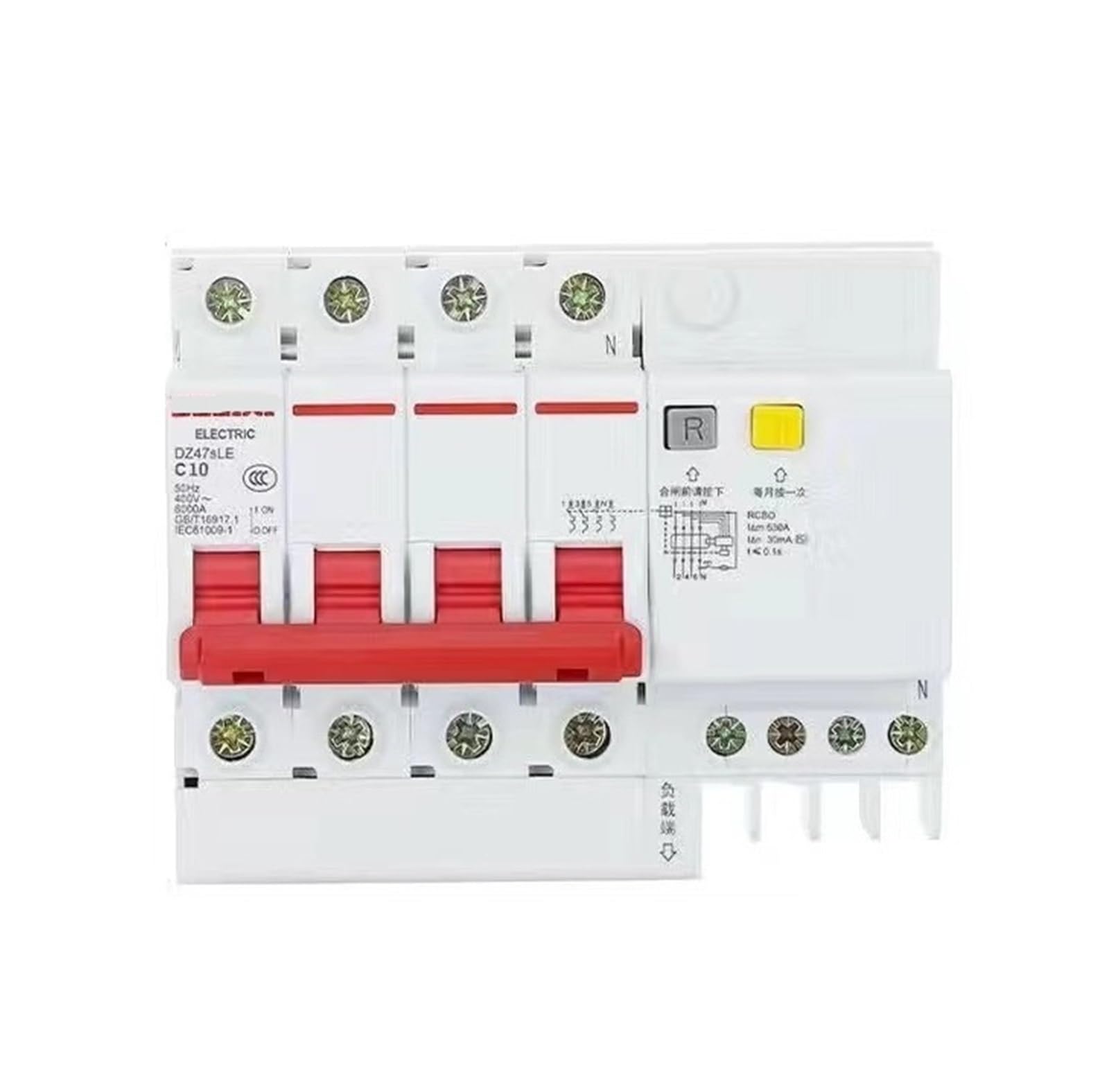VSPPJYFG Leakage Protection Circuit Breaker 4P air Switch with Leakage Protection 32A 20A 40A 63A(DZ47SLE4PC10A)
