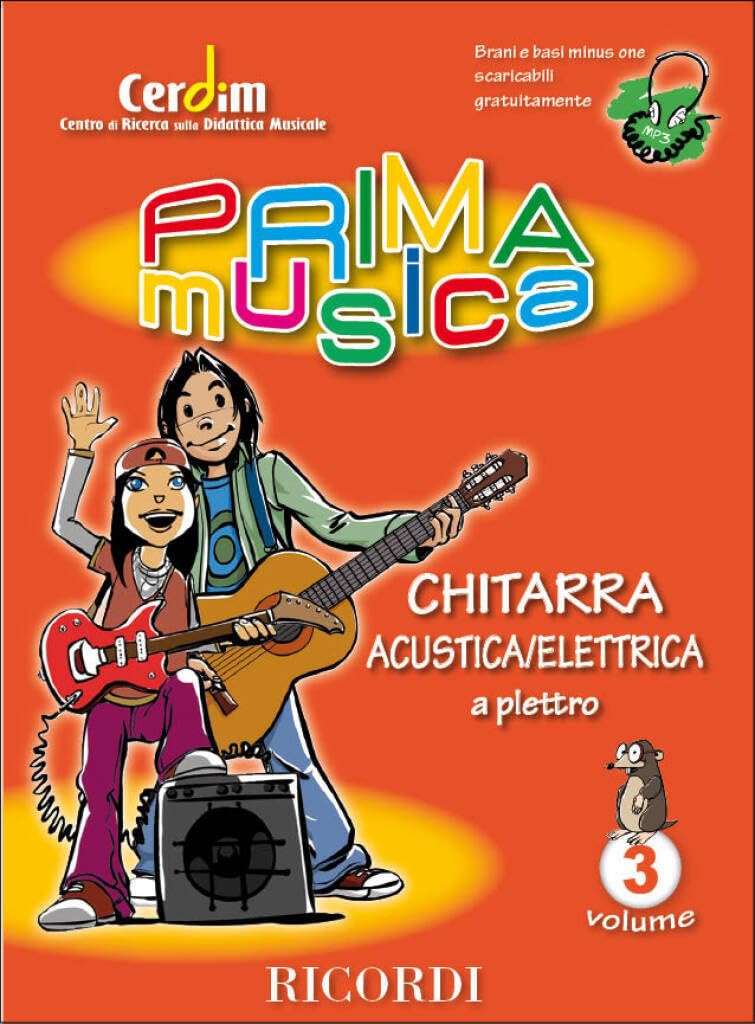 Primamusica Chitarra Acustica Elettrica Vol. 3 Massimo Liverotti | Metodo Bambini Ragazzi 5-11 Anni | Libro Didattico Brani Basi Audio MP3 | Spartiti Progressivi Plettro Studio Lezioni Scuola Musica