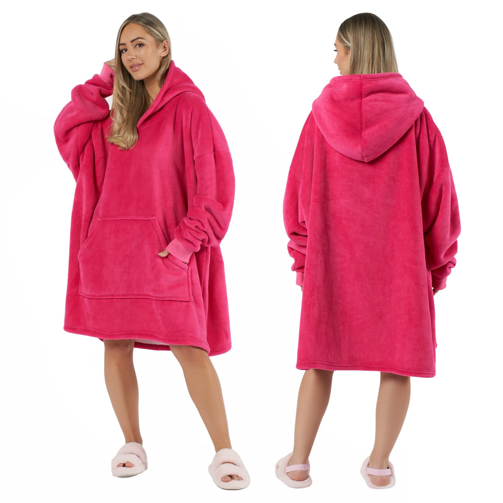 Hoodie Blanket, Mothers Day Gifts Ultra Soft Sherpa Fleece Warm Comfy Cosy Oversized Wearable Giant Sweatshirt Throw for Women Girls Adults Men Boys Kids Big Pocket - One Size