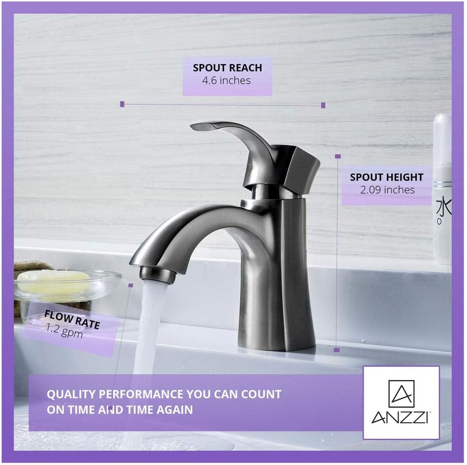 Brushed Nickel Single-Handle Bathroom Faucet with Drain Assembly