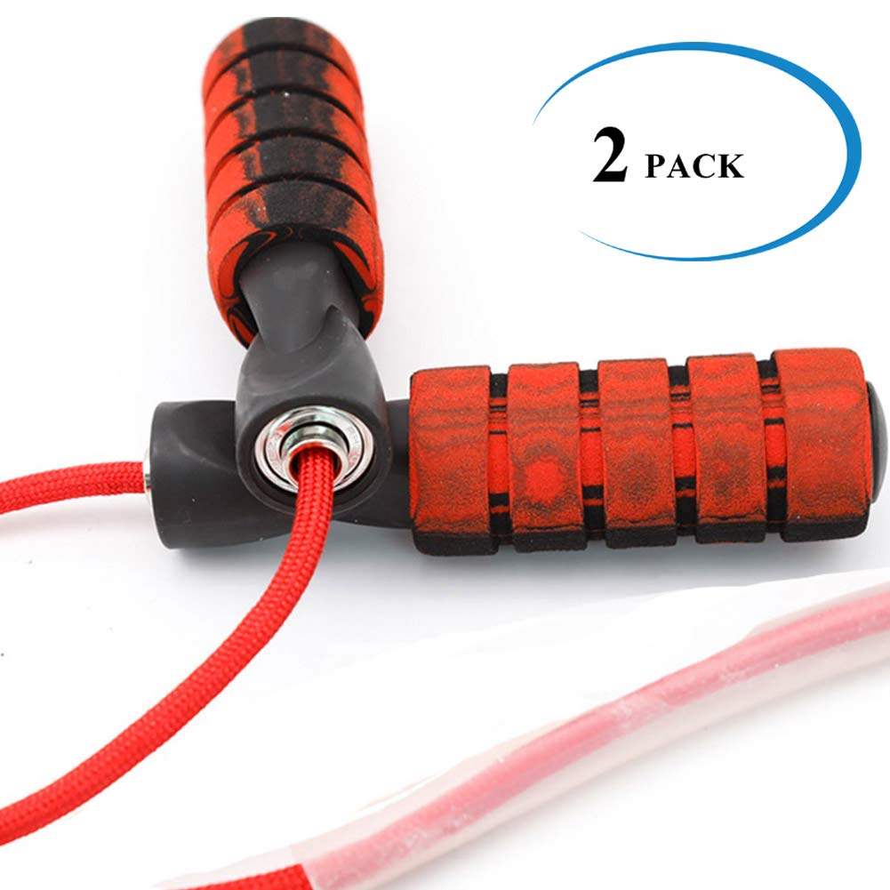 ASTU Professional Double Ball Bearing Jump Rope Weighted Cotton Rope Adjustable Length,for Cardio, Endurance Training, Fitness Workouts, Jumping Exercise