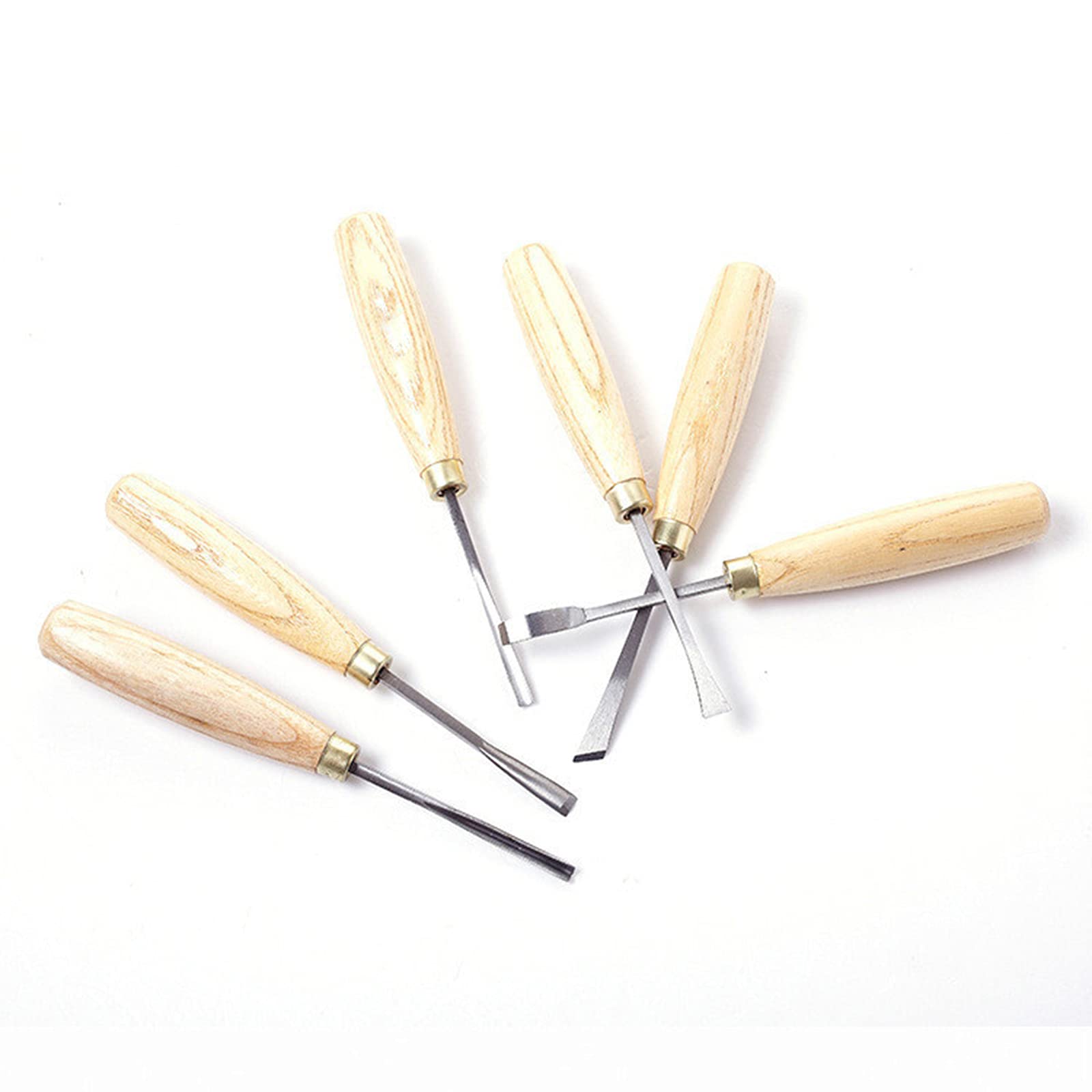 AGAATI Juego escultórico de 6 uds, Cuchara de separación en V, gubia de Cola de pez, Tallado en Madera, Manos de carpintería para tallar cincel de gubia de Madera