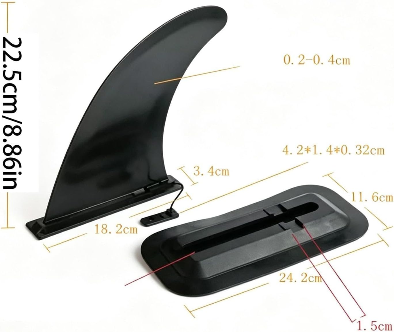 Paddle Board Fins Replacement - Universal Streamlined Impacts Resistant | Replacement Paddle Board for Surfboards, Shallow Water Riding, Rock Areas, Beginners Professionals