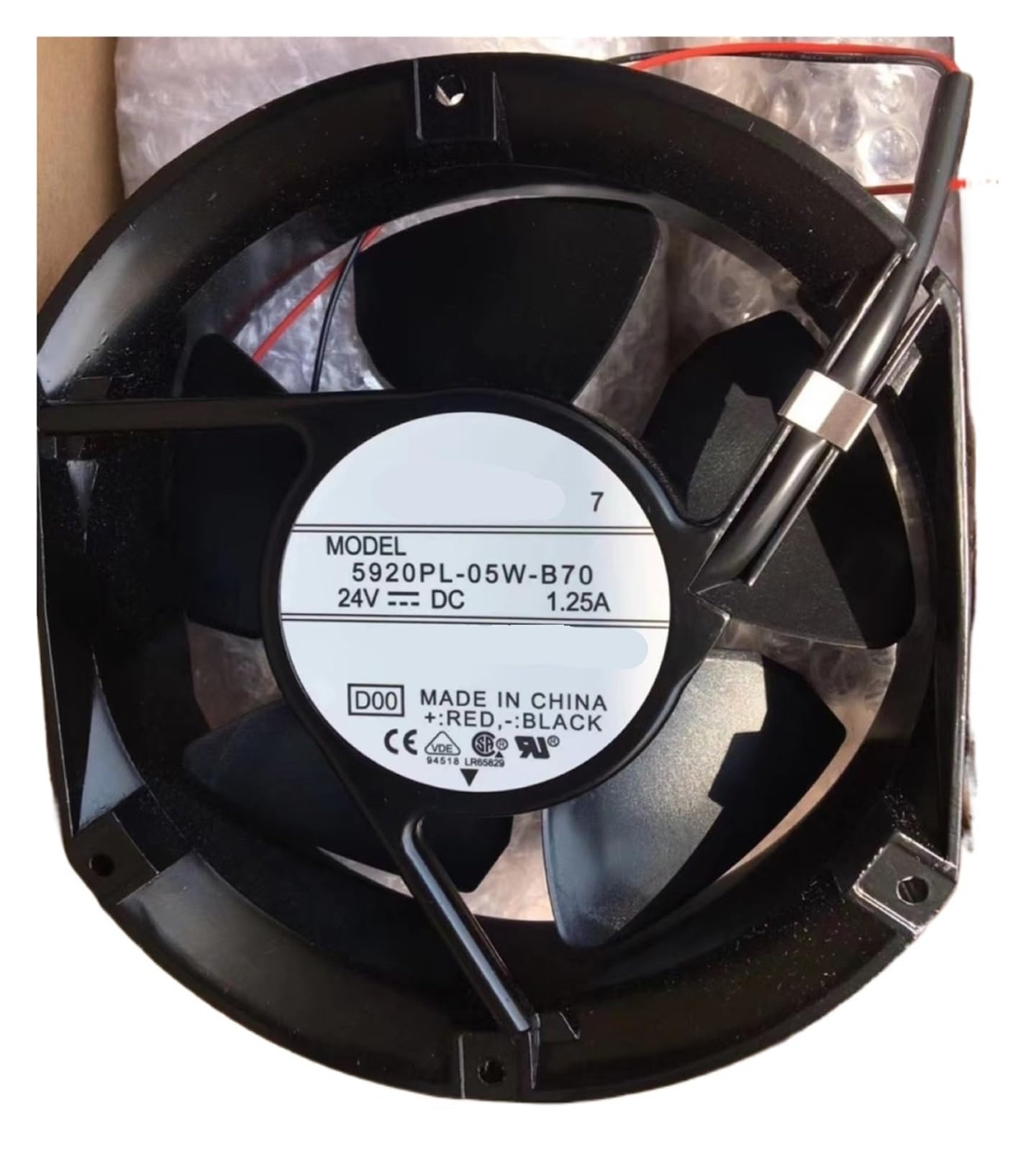 Lzikkgki One Color 5920Pl-05W-B70 Dc 24V 1.25A 172X170x51mm 2-Wire Cooling Fan