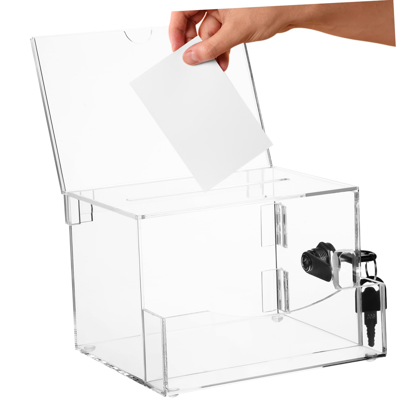 Abschließbare Transparente Acryl-wahlurne mit Großem Einwurfschlitz für Vorschläge Spenden und Fundraising Robuste Klare Box für Sichere Sammlung und Einfache Inhaltssicht