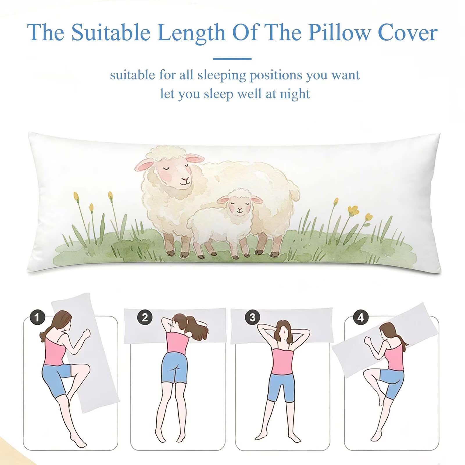 Amore-4 Federe Cuscino Letto 50 x 150 cm, Grande Cuscini per Divano Lino, | Doppia Faccia Stampa, Rosso Fodera per Cuscino Decorativa, con Cerniera, Cuscino per Dormire Sul Fianco j-4