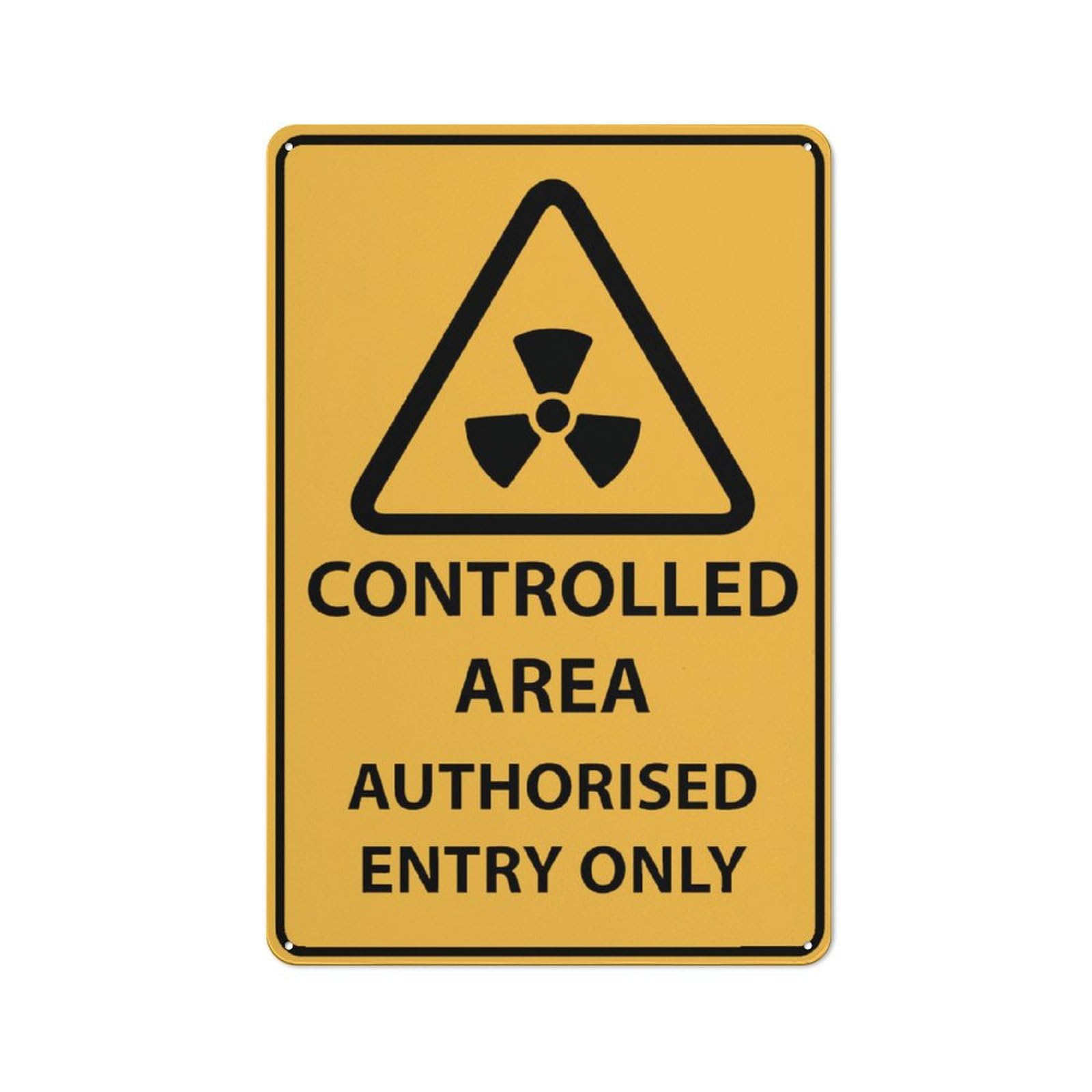 Caution Controlled Area-Authorised Entry Only Sign 12X8 Inch Aluminum Uv Ink Printed For House And Business