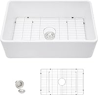 Vista 1 de 36 Farm Sink White - Fulorni 36"x20" Farmhouse Kitchen Sink Flat Apron Front White Ceramic Porcelain Fireclay Deep Single Bowl Farmer Kitchen Sink