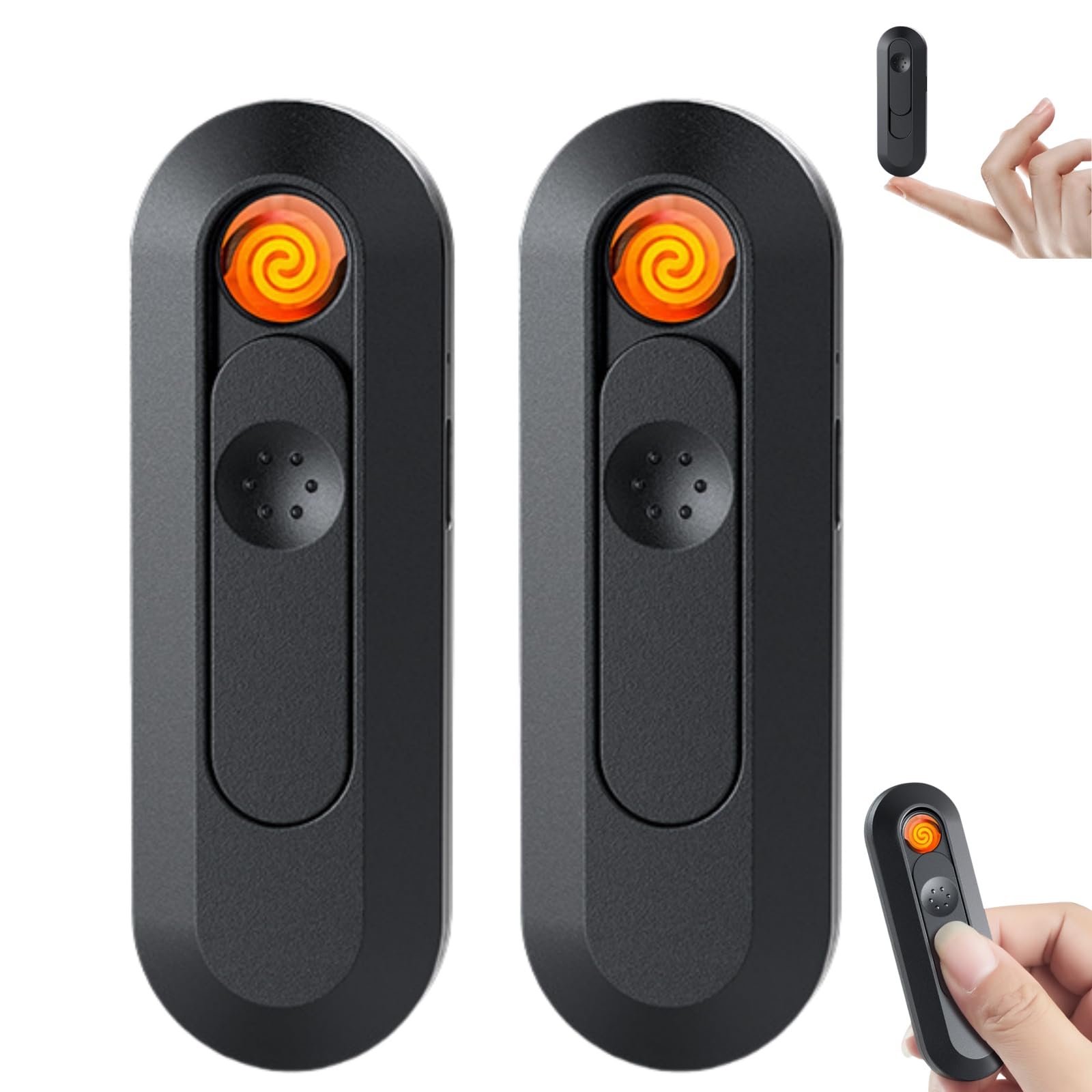 2PCS Rechargeable Electric Ligh/ter,USB Rechargeable Ligh/ter,Windproof and Flameless Ligh/ter,Portable Mini Lighters,Electric Ligh/ter Rechargeable Usb,Fire Ligh/ter,Flameless Ligh/ter(Black)