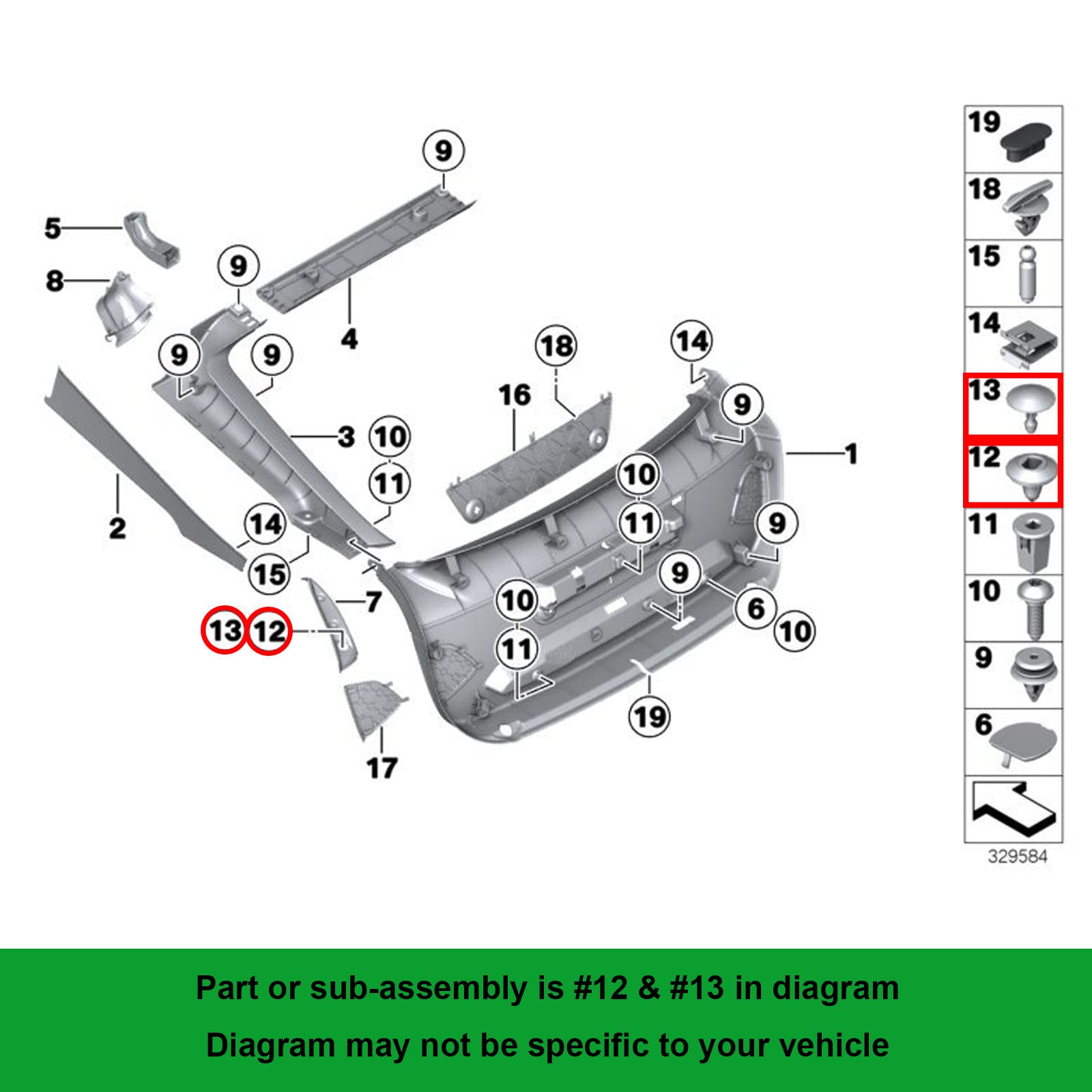 Amazon.com: OAUTOO 10Sets Trunk Lid-Gutter Clip for BMW & MINI 51