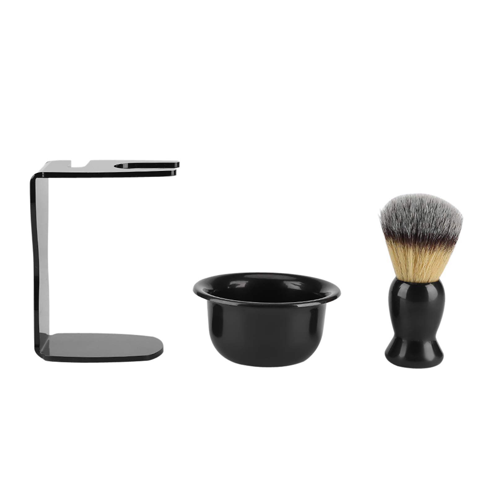 Nikou Supporto da Barba, Pennello da Barba, Stand Schiuma Rasatura Set di 3 Ciotole Porta Pennelli da Barba Professionali da Uomo