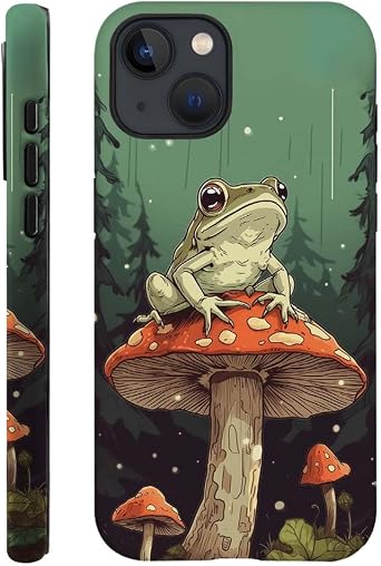 SEized Case Compatible with for iPhone 13,Frog Mushroom Phone Case for Girl Women Boy Men,Durable Protection Case for iPhone 13