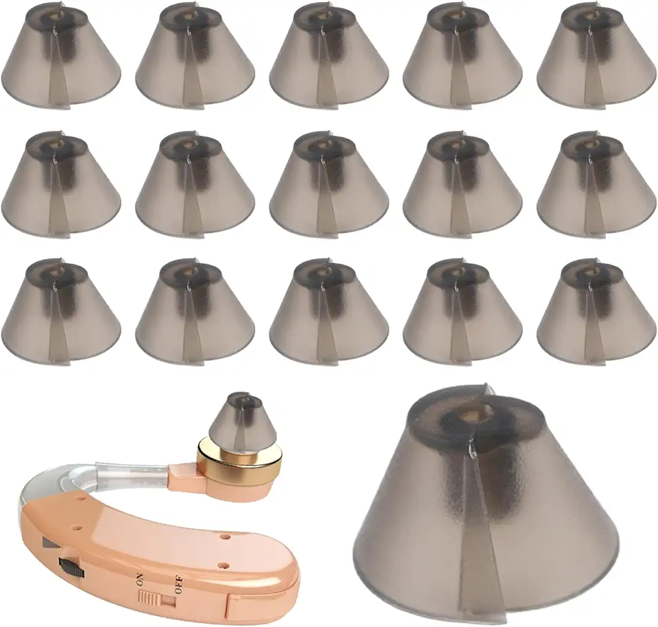 16 peças de cúpulas para aparelhos auditivos compatíveis com resound, silicone para substituição de pontas auriculares macias e flexíveis para conforto a longo prazo