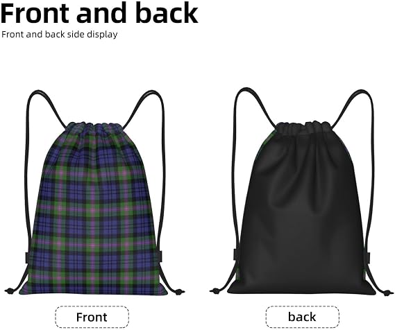 Drawstring Backpack String Bag Selkirk Tartan Sackpack for Sports Gym Small