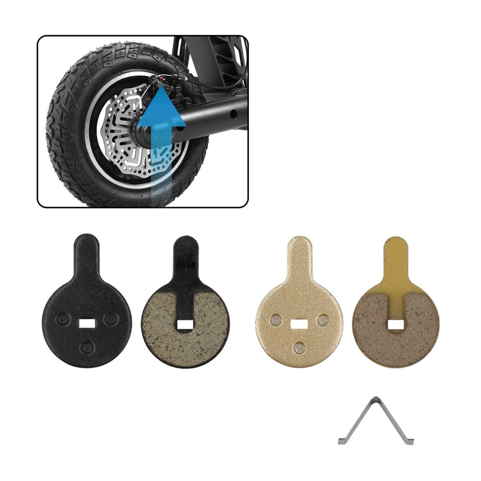 4 Paar Bremsbeläge for Elektroroller, passend for KuGoo, G2 Pro MTB-Fahrrad, Kunstharz-Scheibenbremsbeläge, Ersatz-Scooter-Zubehör Roller-Scheibenbremsen(Yellow)
