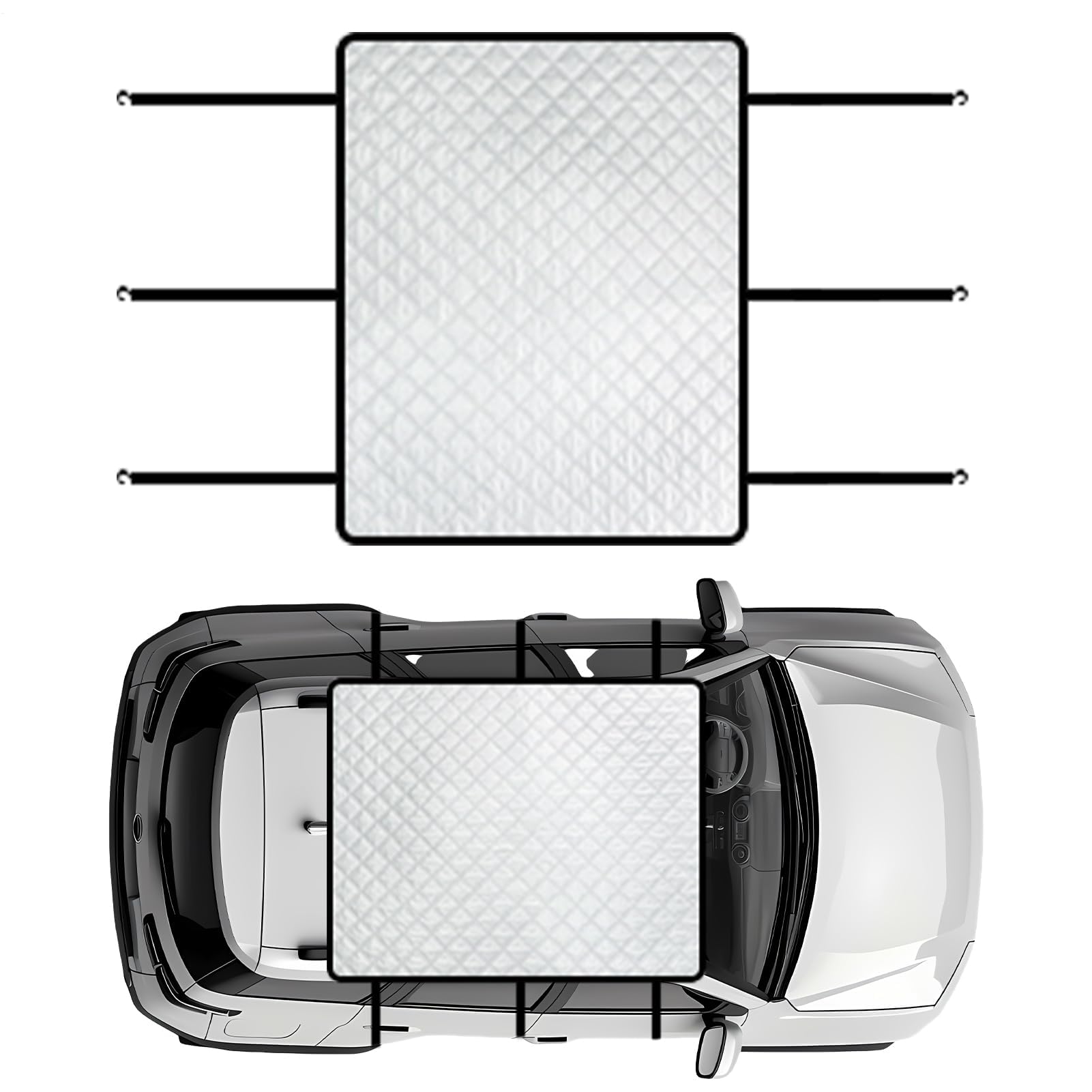 ONEMAJI Car Sunroof Sunshade Cover for Toyota Proace l/Proace l/PROACE Verso 2013-2022, Panoramic Sunroof Sunshade Foldable Glass Roof Sun Shade Glass Sunroof Shade Window,150×170