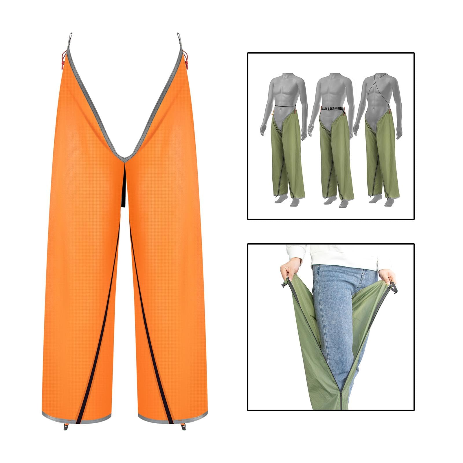 Pantalon Imperméable Léger Surpantalon de Randonnée avec Boucle Lacet Protection Vent et Pluie Nylon Respirant Convient pour Trekking Travail En Plein