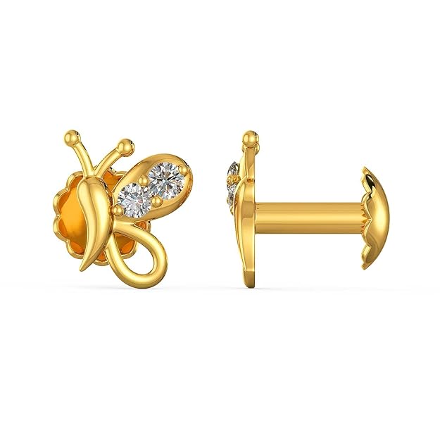 Joyalukkas 22KT Gold Stud Earrings for Women Certified Jewelry