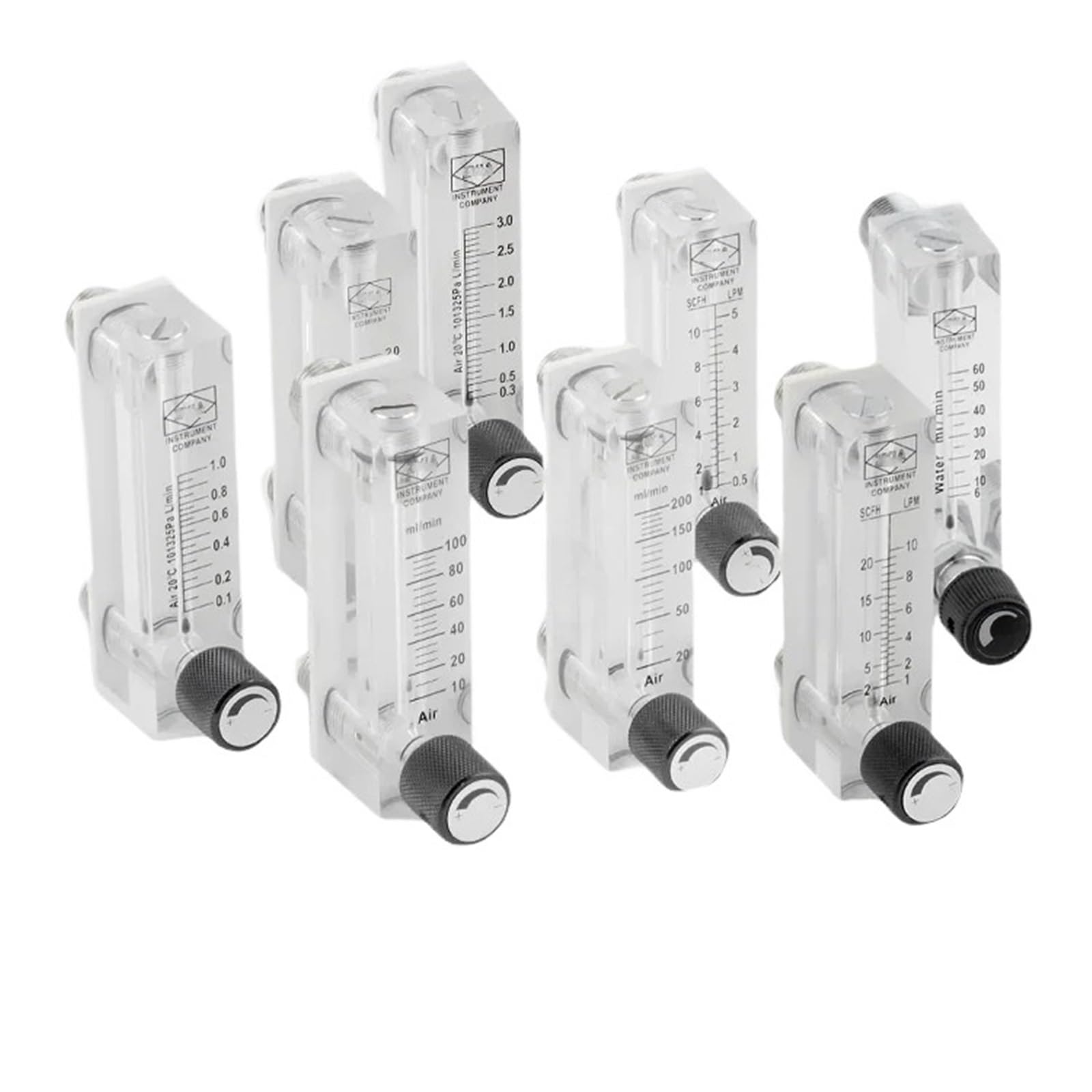 1 szt. 1/4 "BSPT żeński LZM-6T mini panel instalacyjny płyn wodny gaz powietrze akrylowe szkło plastikowe pływające przepływomierz z regulowanym zaworem (Gaz 2-20 LPM)