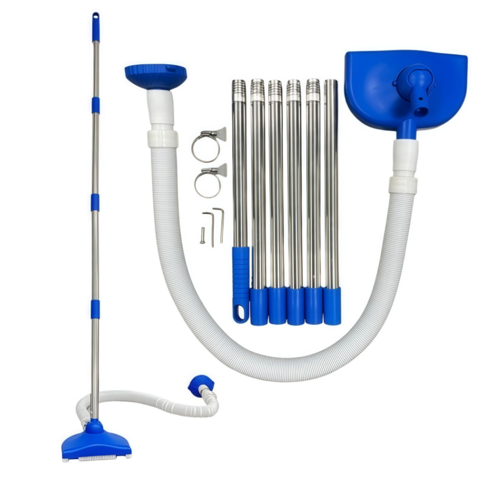 Pool Vacuum Cleaner, Handheld Pool Cleaner with 2.3m Telescopic Pole and 3.5m Extendable Hose, Automatic Pools Cleaning Equipment for Smaller Pools, Spas, Hot Tubs