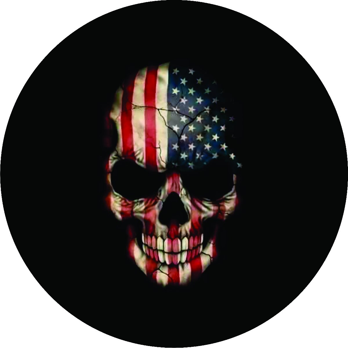 CustomGrafixTireCovers™ Flag Skull Tire Cover 35