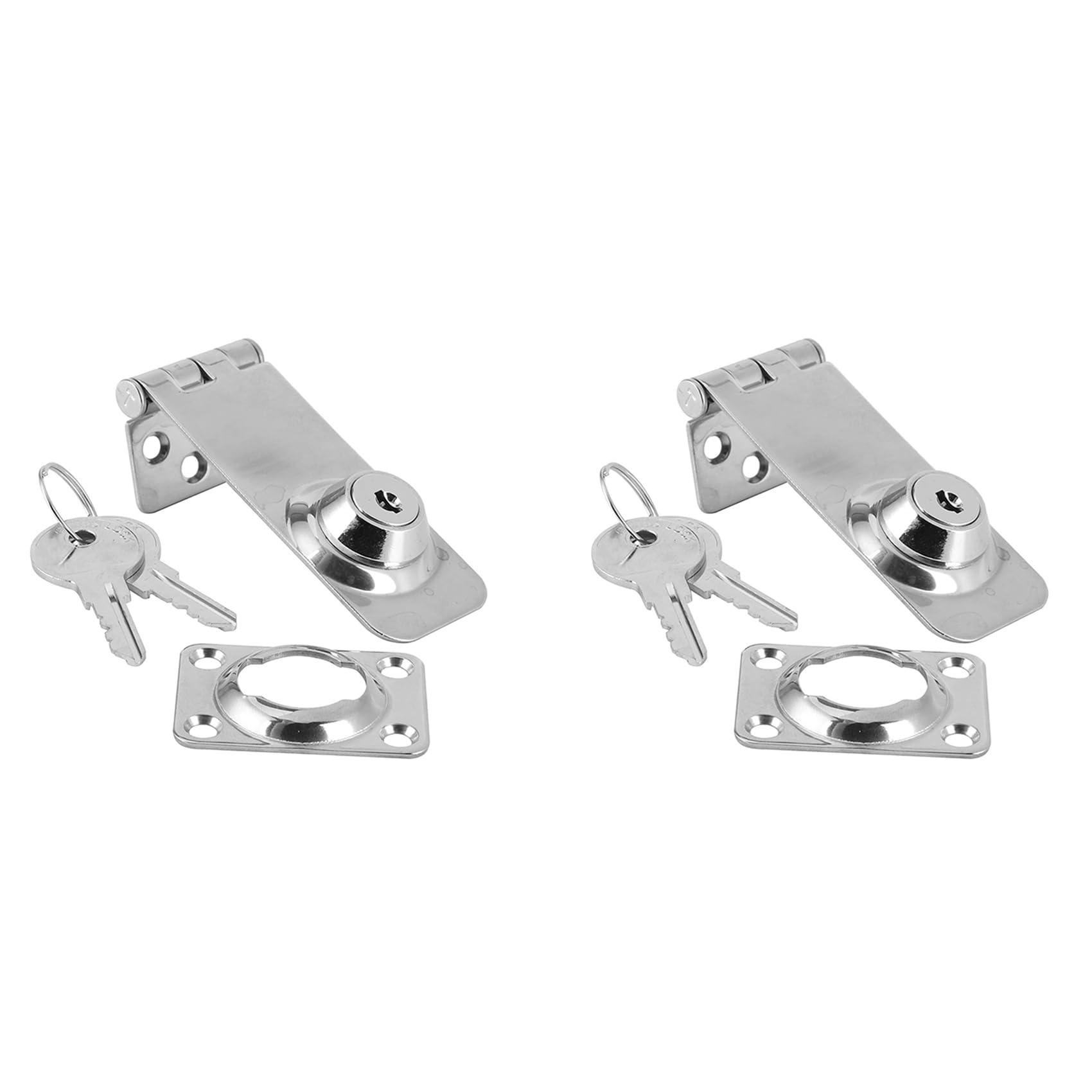 Jnchdghwa 2X Marine Boat Hasp Locks 304 Stainless Steel Locking Hasp Safety for Cabin Deck Locker Hatch Door Yacht