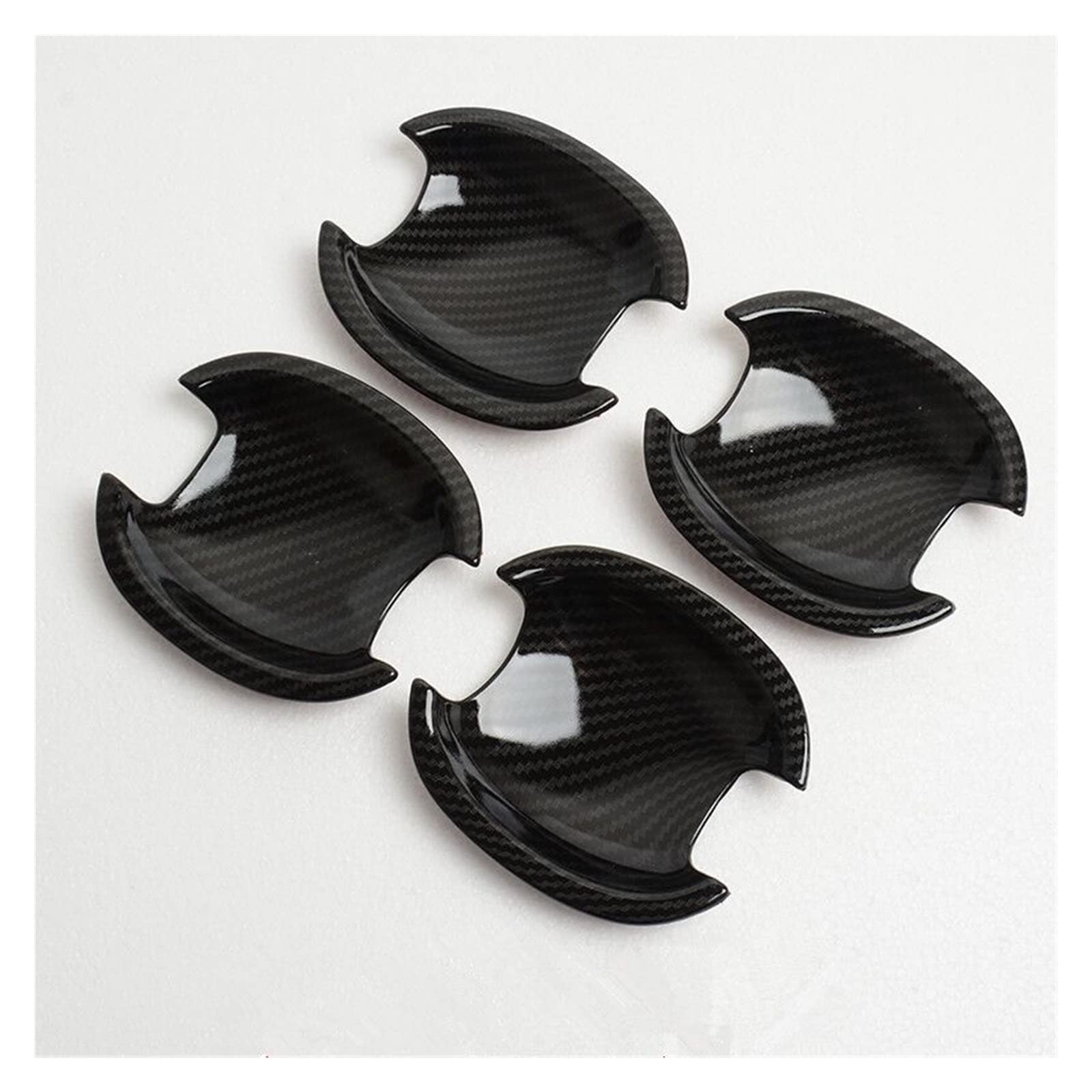 Rinkteea One Color Exterior Car Door Handle For Octavia 2008-2013 Carbon Fiber Chrome Car Door Handle Cover Cup Bowl Trim Sticker Styling Accessories(F6)