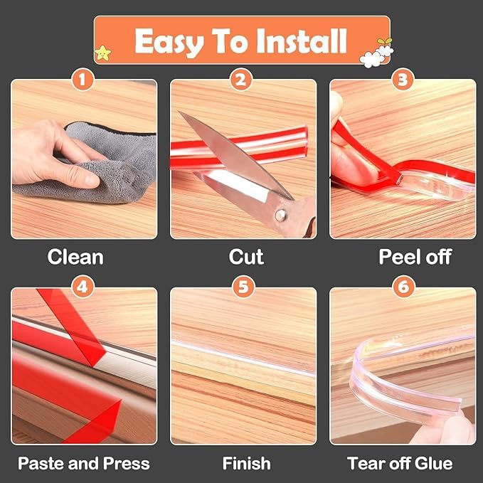 Image of Oudain 10-Meter Edge Protector, Baby Proofing Edge Protector Strip for Baby, Child Proof Table Edge Protectors Guards Safety Bumper Cover for Furniture Desk Crib Gate Bed Wall Soft Silicone