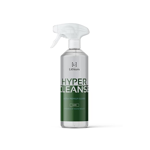 Lithium Hyper Cleanse Car Interior Cleaner - Car Cleaner Interior for Leather, Plastic, Carpet, Vinyl, and Tesla Vegan Leather - Solvent Free Interior Car Cleaner - Car Cleaning Spray (16 Oz)
