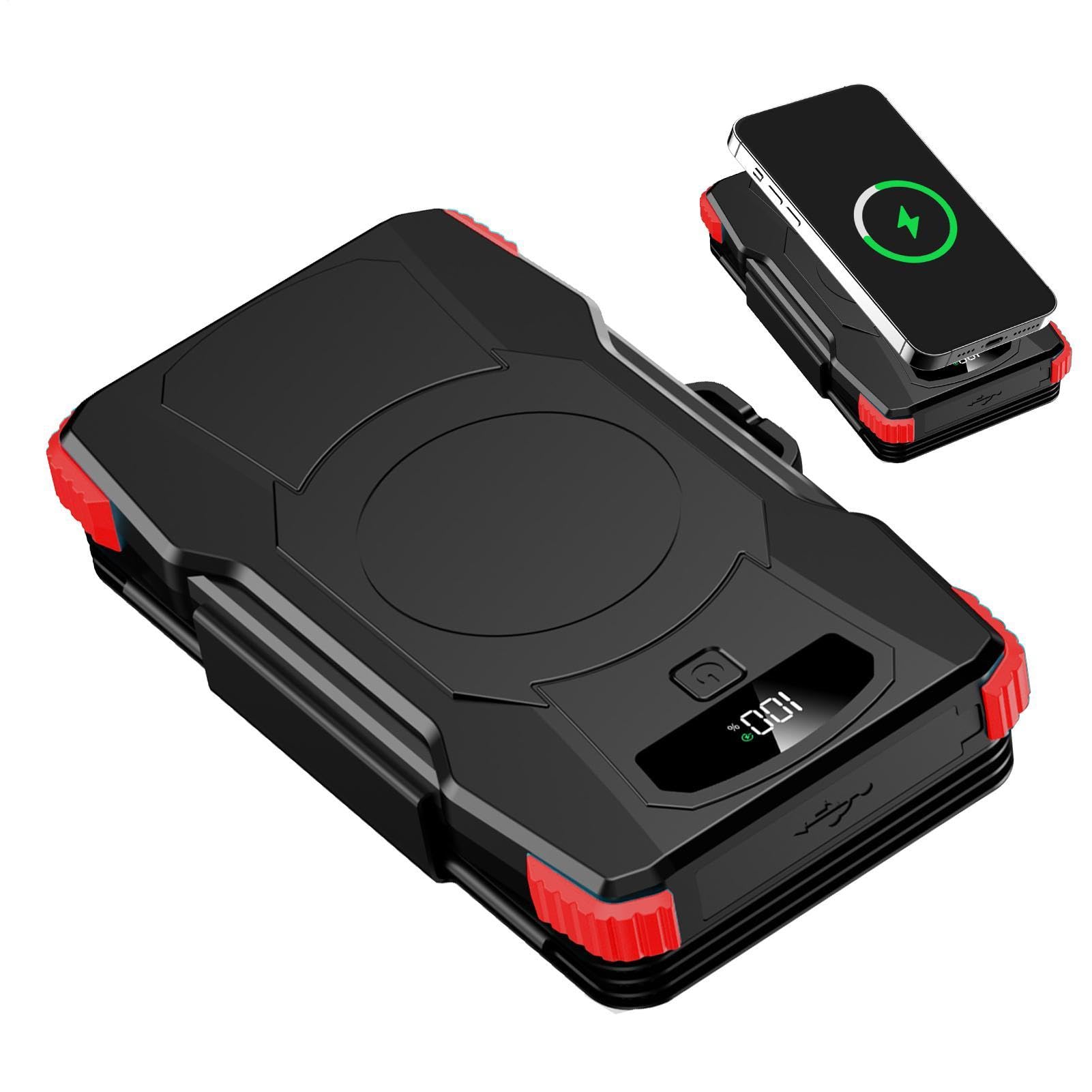 Batteria esterna solare generatore wireless esterno da 20000 mAh con | Caricatore portatile con energia solare per campeggio, esterni, casa, sopravvivenza, viaggi, strada, escursioni