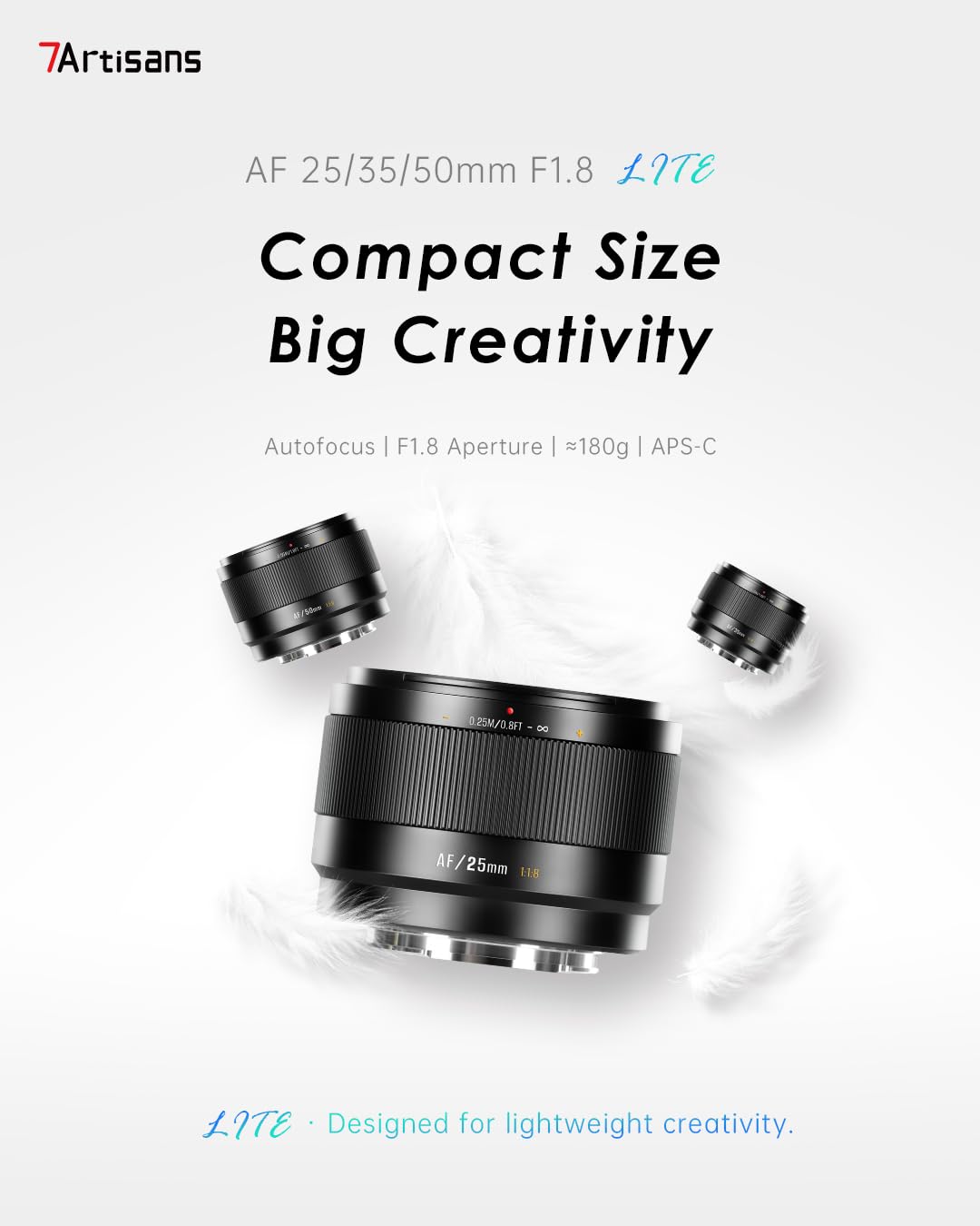7ARTISANS AF 50 mm F1.8 APS-C Obiettivo autofocus per Sony, obiettivo ritratto classico, intensità luminosa F1.8 con bokeh, compatto e leggero, ideale per ritratti e scatti di dettaglio.