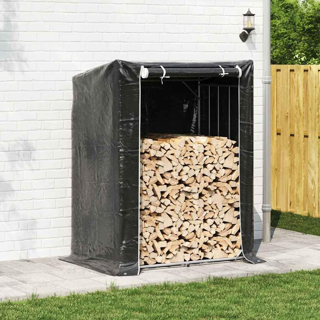 Brennholzregal mit Regenschutz 150x100x200 cm Verzinkter Stahl Kaminholzständer, Holzregal für Kaminholz, Holzhalter Lagerregal für Brennholz, Kaminholzunterstand Feuerholzregal