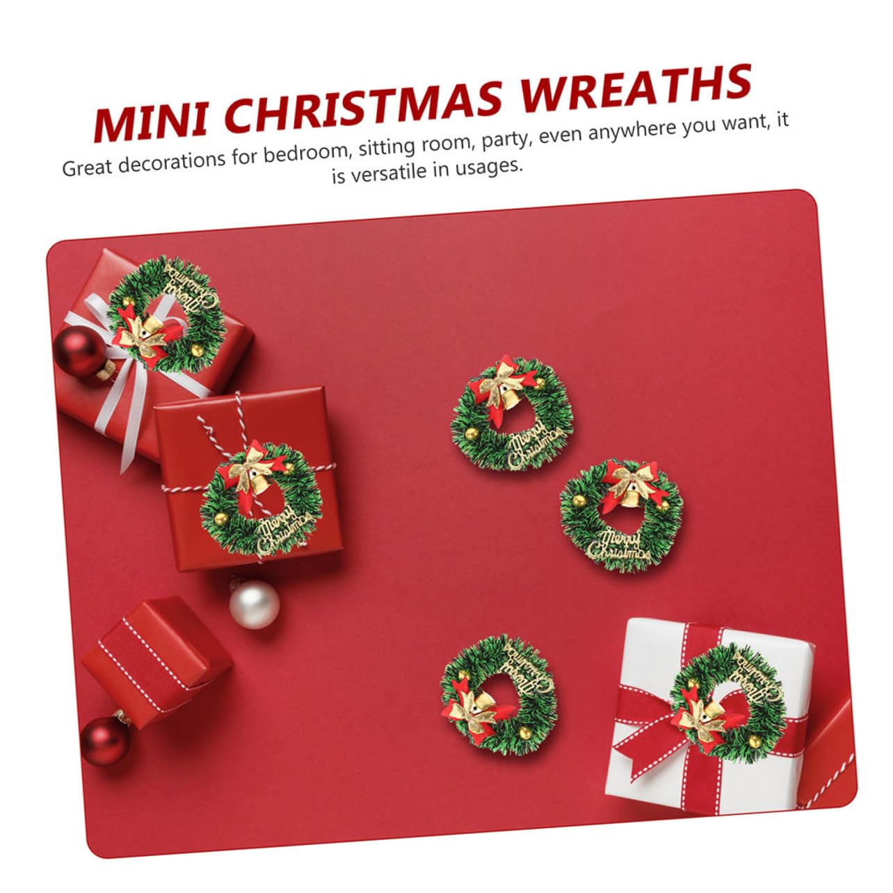 Gatuida 20 Piezas Mini Guirnalda Navideña Artificial para Manualidades y Decoración De Invierno Guirnalda Pequeña con Lazo para Adornos Navideños
