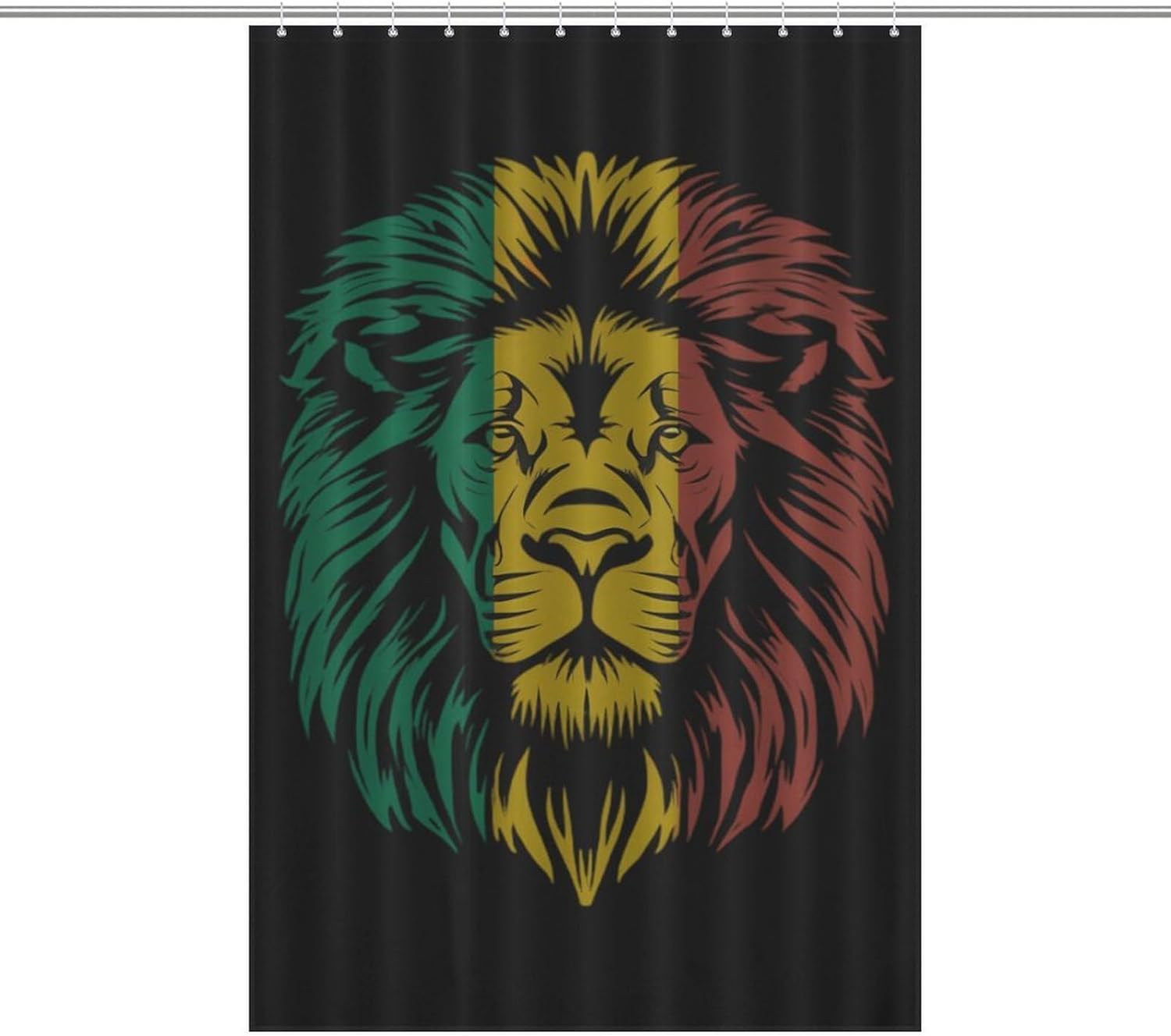 Lion Reggae Jamaica Shower Curtain 46.85x70.87Inch（119x180cm） Polyester Bath Curtain Shower Curtains Printed Decorative