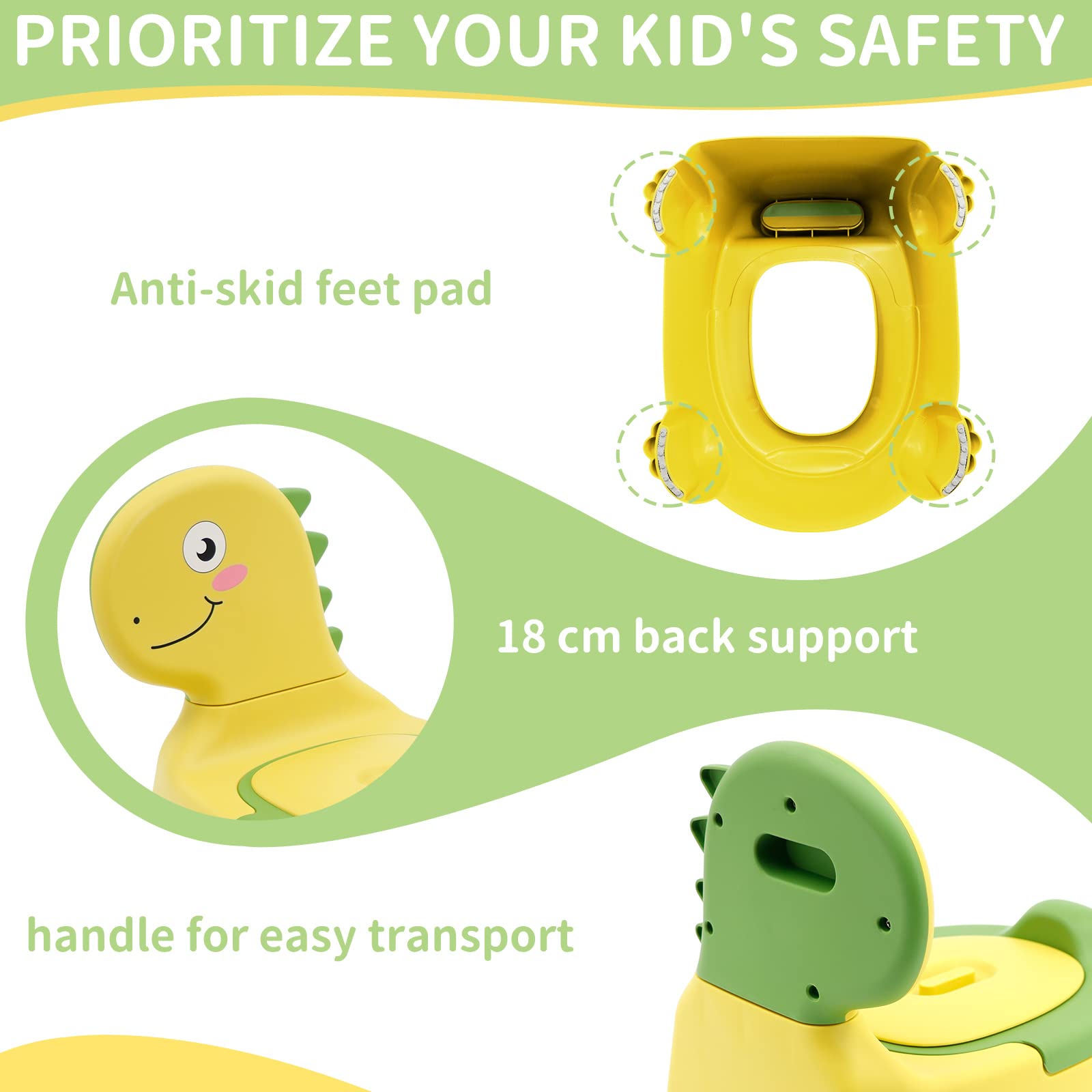 Orinal de inodoro silla de entrenamiento para bebés, niños y niñas, asiento de dinosaurio portátil para niños de 1 a 6 años de edad, niños pequeños, mini inodoros para niños pequeños, orinal de