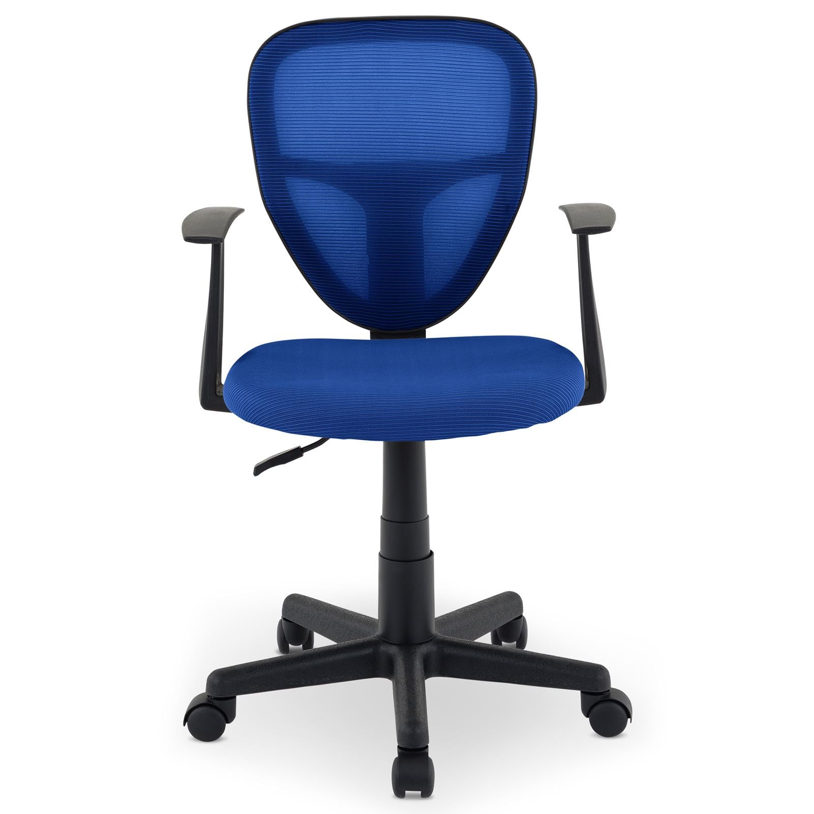IDIMEX Schreibtischstuhl Kinder Studio-1 höhenverstellbar, Blau - Bürostuhl für Kinderzimmer ergonomisch, drehbar mit Armlehnen, atmungsaktiver Meshbezug [max. Belastbarkeit 100 kg]