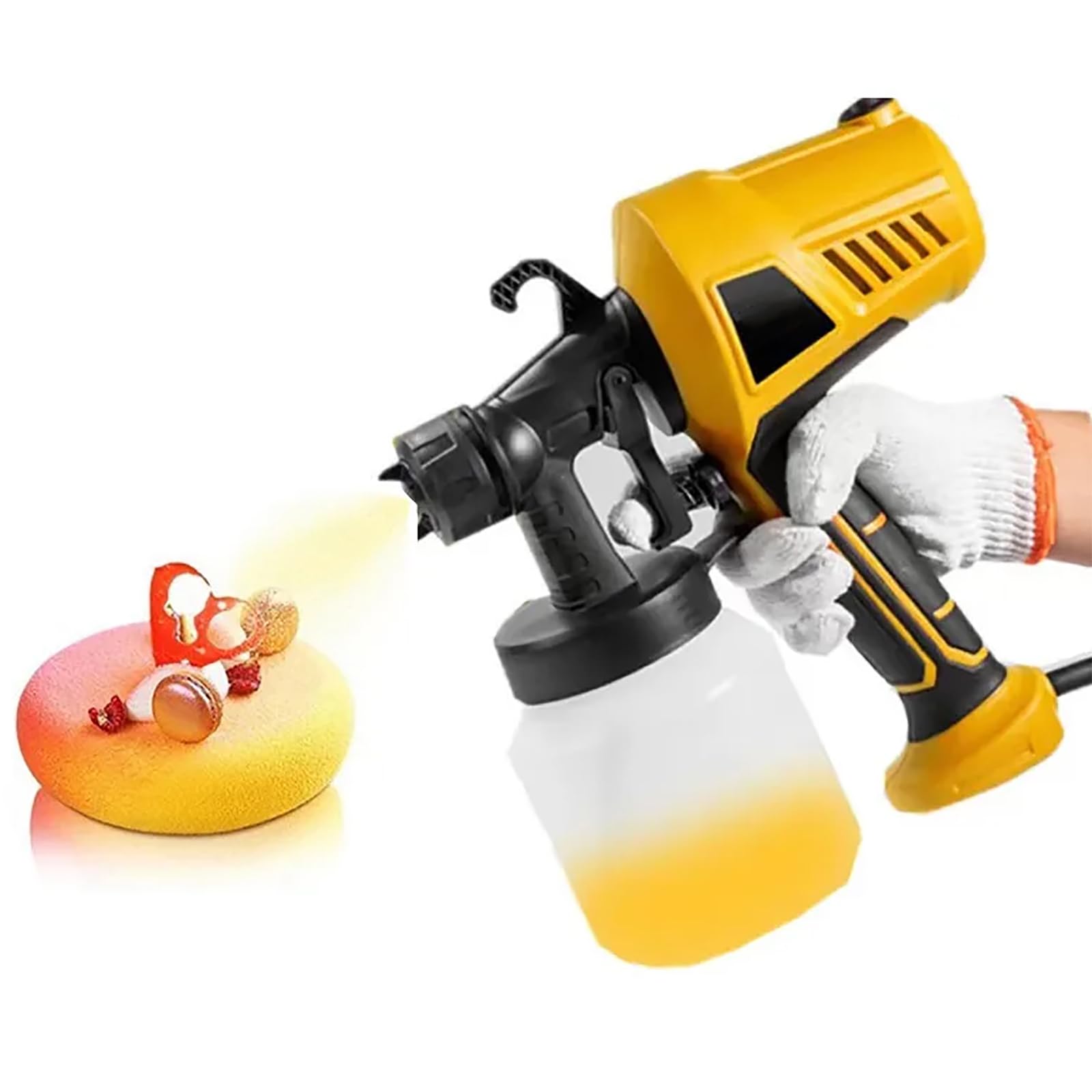 Pistola Pulverizadora De Chocolate Para Postres, 500 W, Con Tanque De 800 Ml, 3 Modos De Pulverización Horizontal/vertical/circular, Caudal Ajustable, Pulverización Uniforme, Ideal Para Pintar