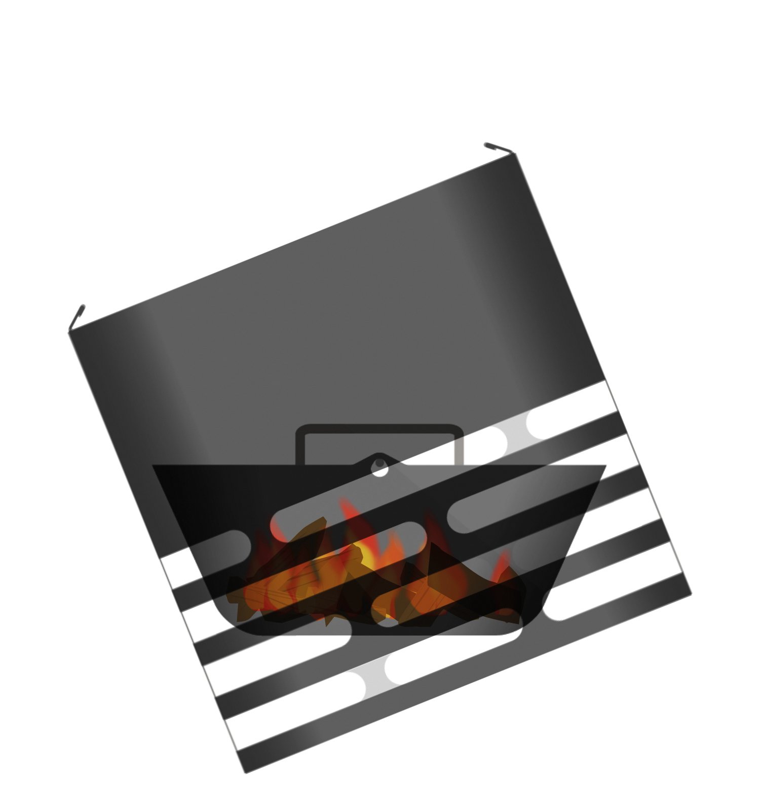 höfats - Hoguera Cube - fogata, Barbacoa, Banco para Sentarse y Mesa - para el jardín y terraza - Acero Inoxidable - Negro