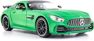 1/24 Benz AMG GTR Toy Cars Model Car, Zinc Alloy Pull Back Toy car with Sound and Light for Kids Boy Girl Gift(Green)
