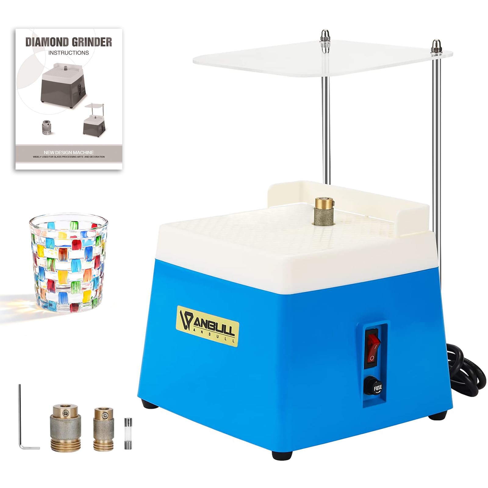 Amazon.com: Anbull Stained Glass Grinder Kit, 4300r/min Mini DIY