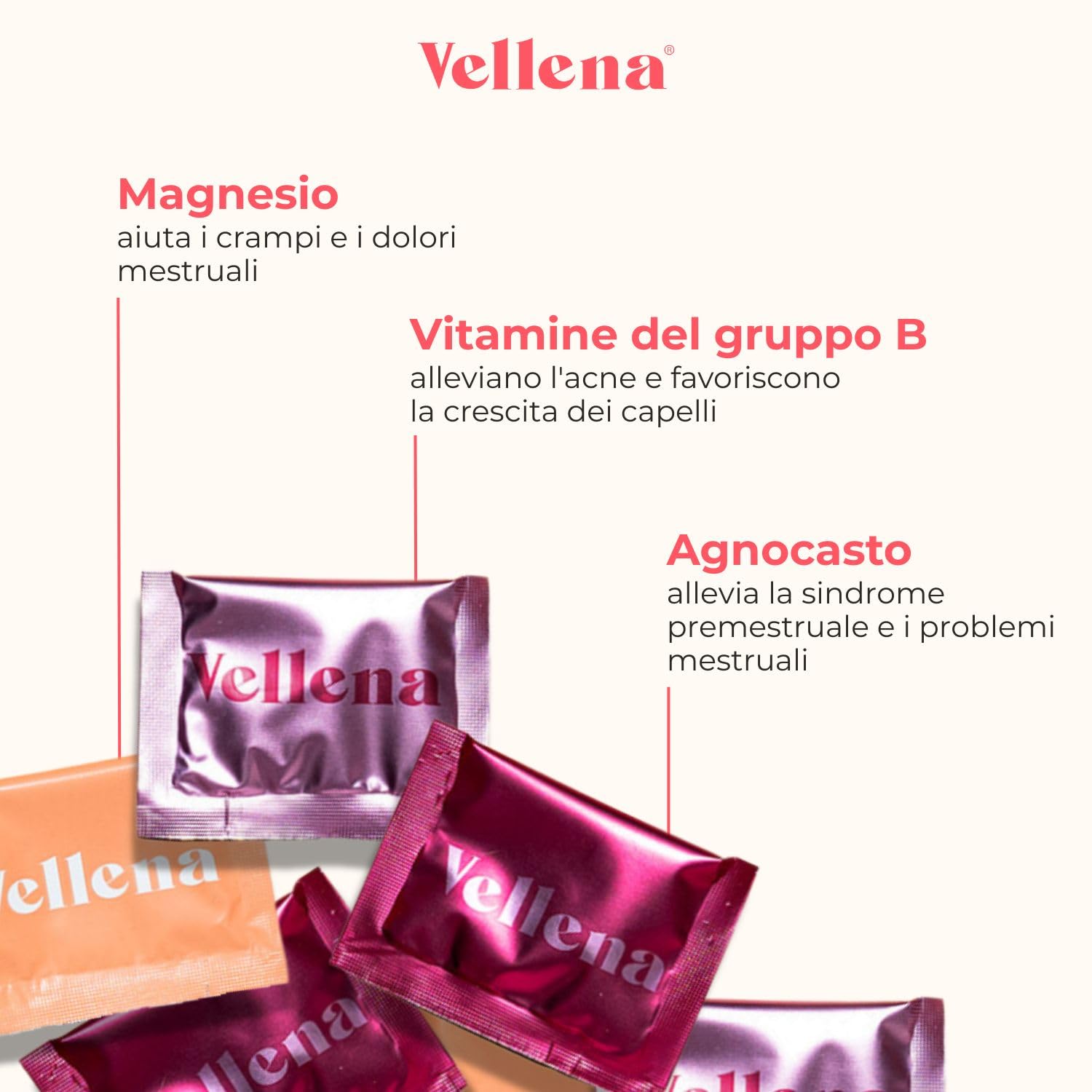 Bevanda per la salute femminile - Che allevia SPM, Acne, Mestruazioni Irregolari e Dolorose, Crampi e Gonfiori, Perdita di capelli, Menopausa problematica (3PACK, Amarena)