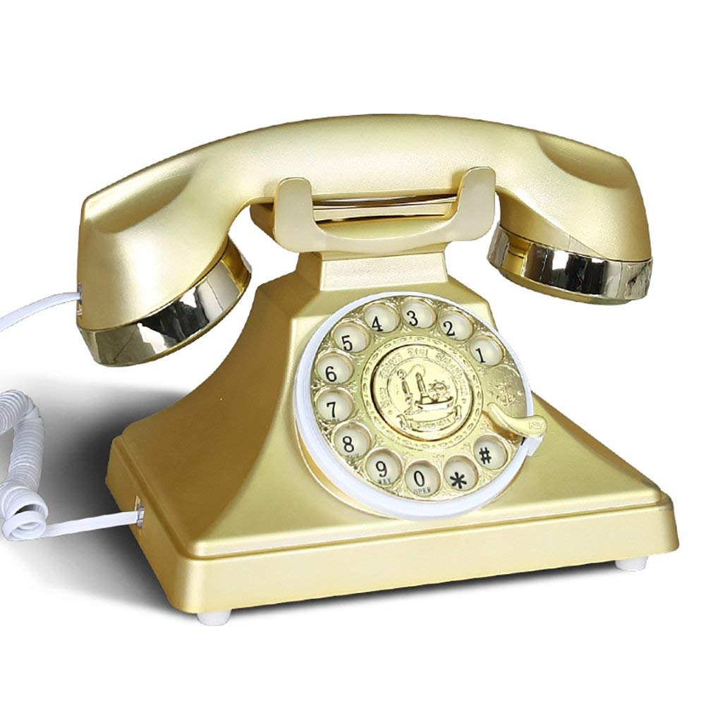 Zabytkowy telefon Europejskie biuro Home Antyczny telefon stacjonarny z metalowym obrotowym amerykańskim telefonem retro w stylu głośnomówiącym
