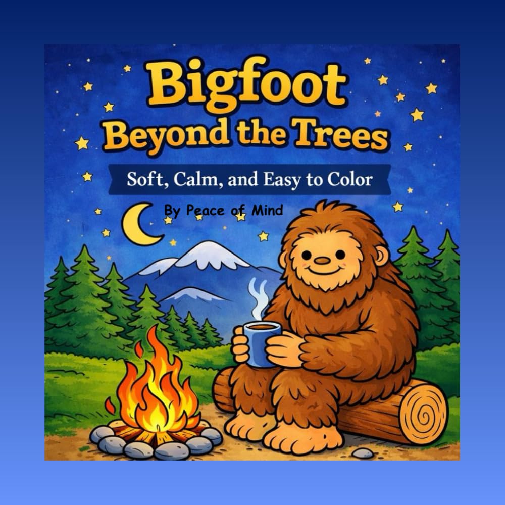Bigfoot Beyond the Trees Coloring Book: The Secret Life of Bigfoot’s Quiet Days | Soft, Cozy Coloring Pages (Peace of Mind Coloring Books)