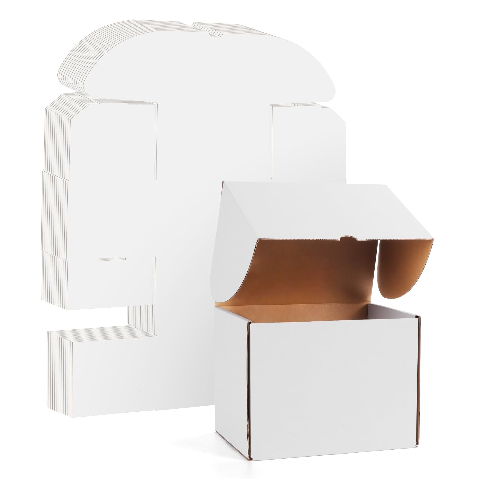 WIFTREY 20,3 x 15,2 x 15,2 cm weiße Versandkartons, 25 Stück, kleine Wellpappe, zum Verpacken von Kleinunternehmen, Versand, Umzug