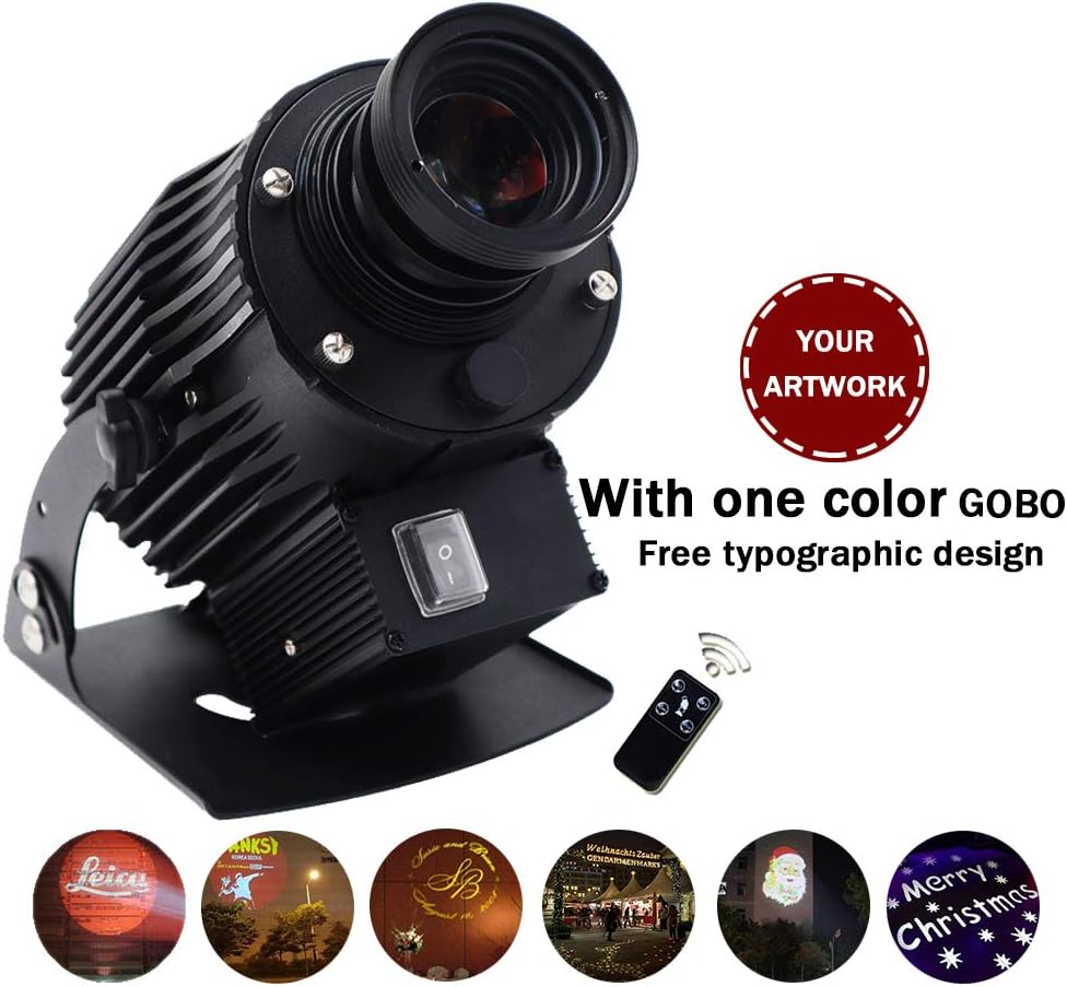 AMAZOIN 80W Led GOBO Light Projector-Free Custom Glass GOBO to Project Image for Company Store Wedding Event Advertising(Outdoor Remote Control Rotary Waterproof)