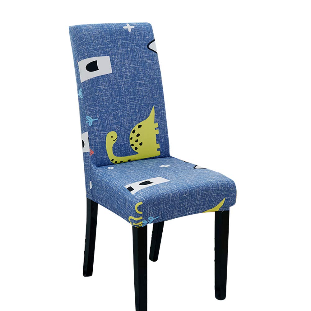 Stretch Chair Cover, Treer Elastic Elegant Printed Parson Chair Protector Removable Washable Armless High Back Chair Seat Protector for Dining Wedding Restaurant Hotel (Dinosaur,6 pcs)