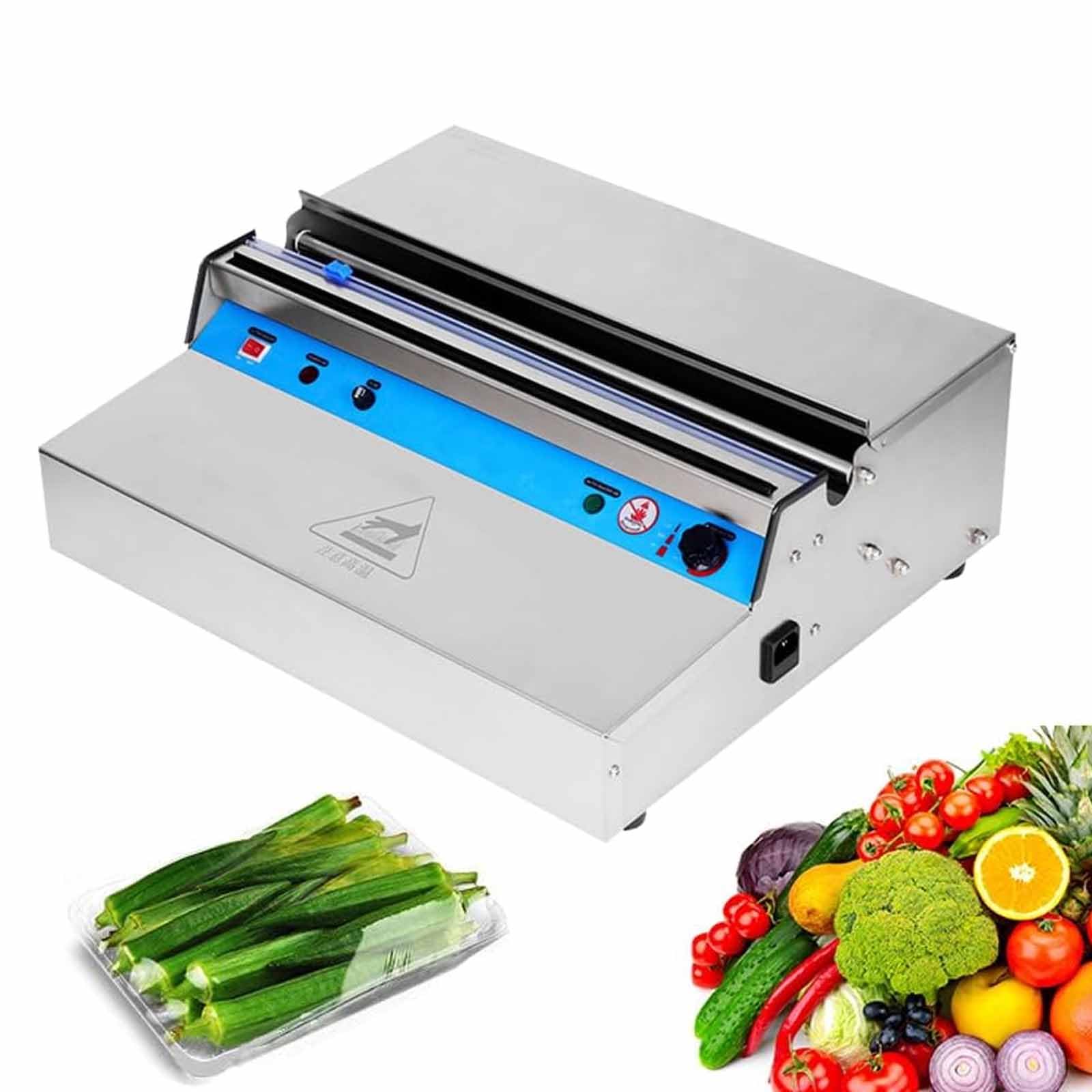 ERICAT Manual Cling Film Packaging Machine, High Temp Cutting Film Wrapping Machine, 50-130°C Adjustable Temperatures & Quick Efficient Heating, Dual Cutting Options, for 25-45cm Cling Film Width