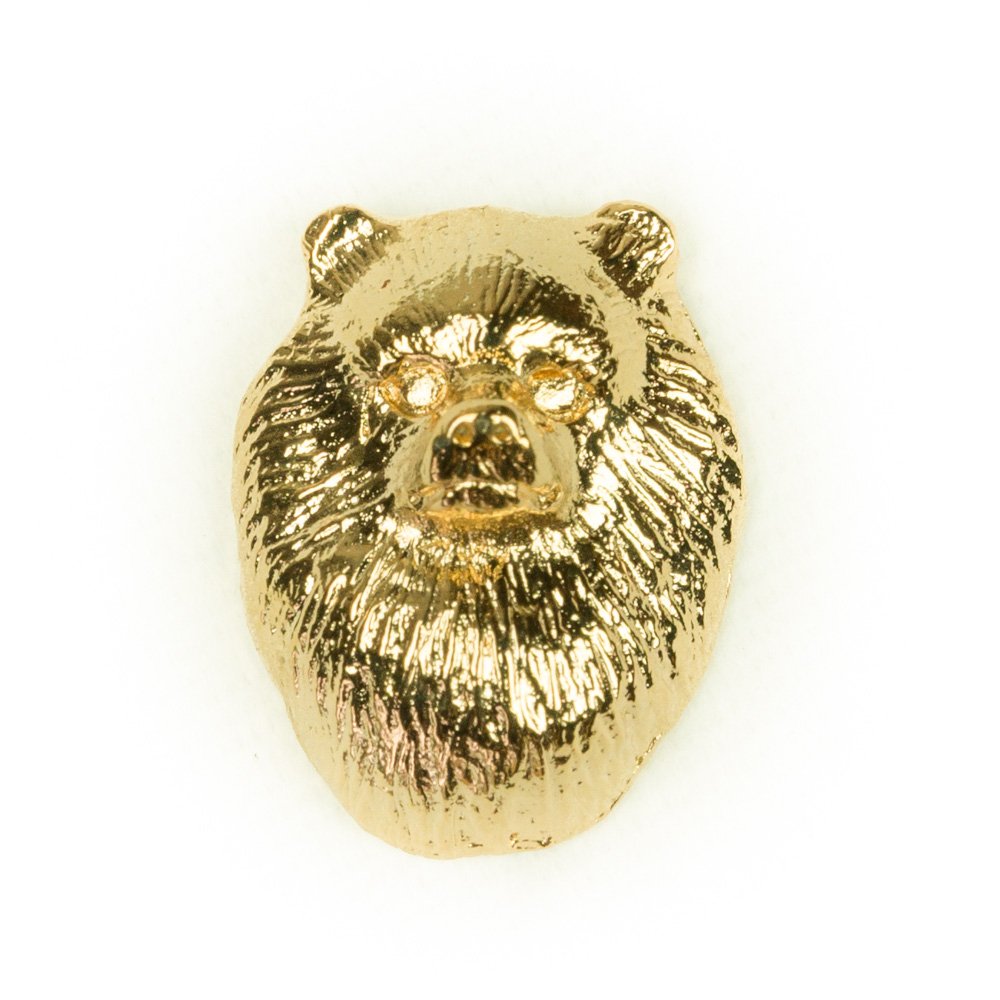 Épingle Poméranien DOG ARTS JP broche de collection chien plaqué or fabriqué au Royaume-Uni